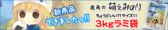 鹿角の萌えみのり　持ち手付・3kgラミ袋